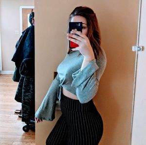 Gray Crop Top